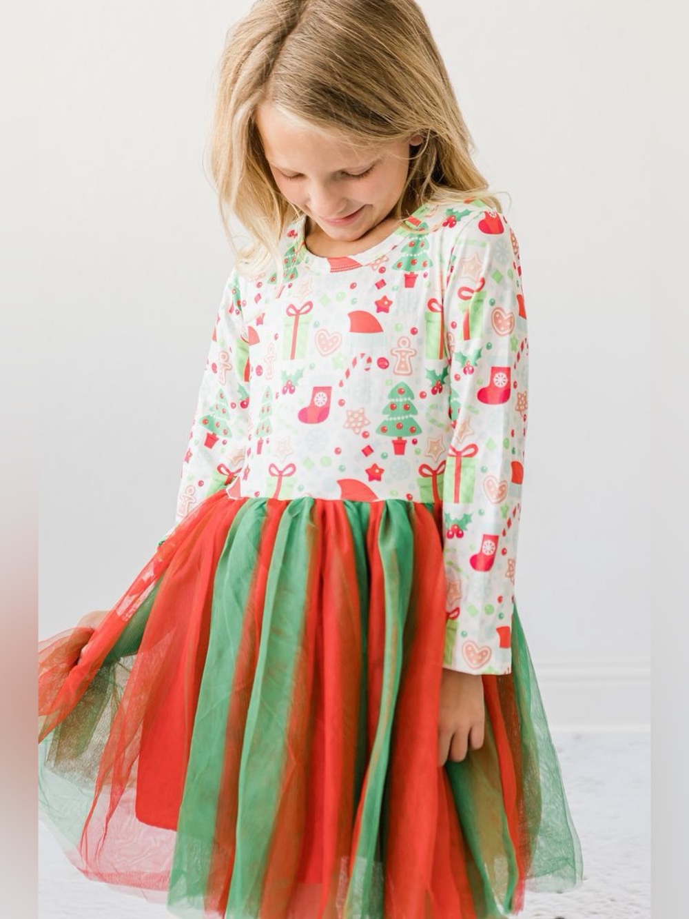 Mila & Rose Toddler Girl Long Sleeve Christmas Tutu Dress  4T